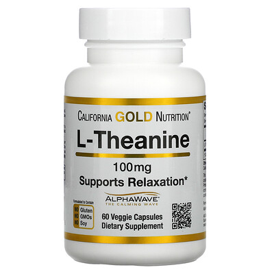 

California Gold Nutrition, L-Theanine, Featuring AlphaWave, 200 mg, 60 Veggie Capsules