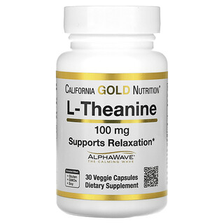 California Gold Nutrition, L-Teanin, AlphaWave Katkılı, 100 mg, 30 Bitkisel Kapsül