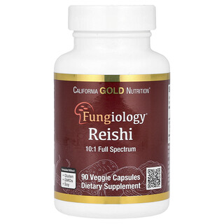 California Gold Nutrition, Reishi (ganoderme luisant) à spectre complet et certifié biologique, 90 capsules végétales (600 mg pièce)