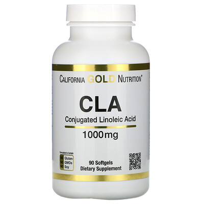 California Gold Nutrition Clarinol, КЛК, конъюгированная линолевая кислота, 1000мг, 90мягких таблеток