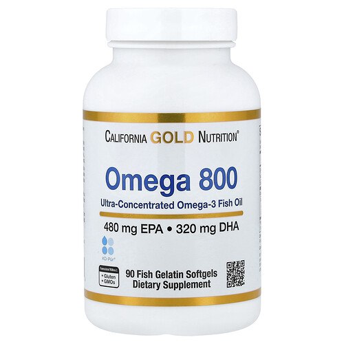 California Gold Nutrition オメガ 800 ウルトラ濃縮オメガ3フィッシュオイル kd-pür トリグリセリド型 フィッシュゼラチンソフトジェル90粒