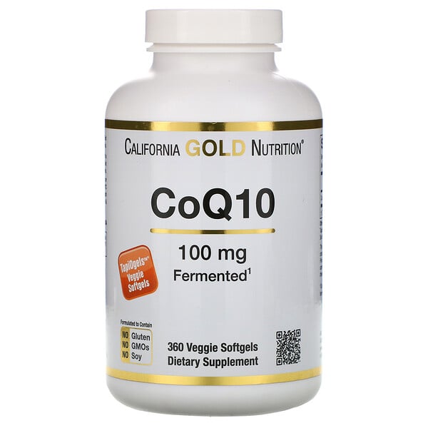 California Gold Nutrition, CoQ10, 100 мг, 360 растительных мягких желатиновых капсул
