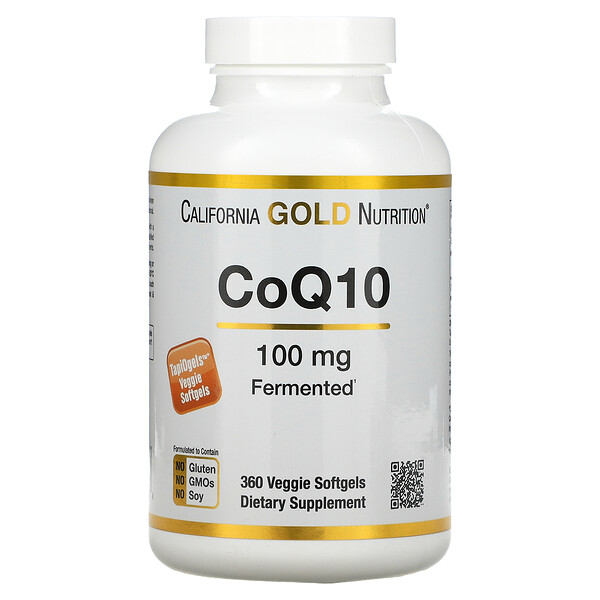 California Gold Nutrition, CoQ10, 100 mg, 360 cápsulas blandas vegetales