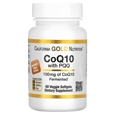 

California Gold Nutrition коэнзим Q10 с пирролохинолинхиноном (PQQ), 100 мг, 60 растительных капсул