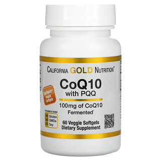 California Gold Nutrition, CoQ10 with PQQ, CoQ10 mit PQQ, 100 mg, 60 vegetarische Weichkapseln