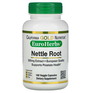 Отзывы о California Gold Nutrition, Nettle Root Extract, EuroHerbs, 250 mg, 180 Veggie Capsules