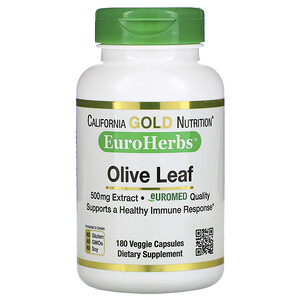 Отзывы о California Gold Nutrition, Olive Leaf Extract, EuroHerbs, European Quality, 500 mg, 180 Veggie Capsules