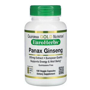 Отзывы о California Gold Nutrition, EuroHerbs, Panax Ginseng Extract, 250 mg, 180 Veggie Capsules