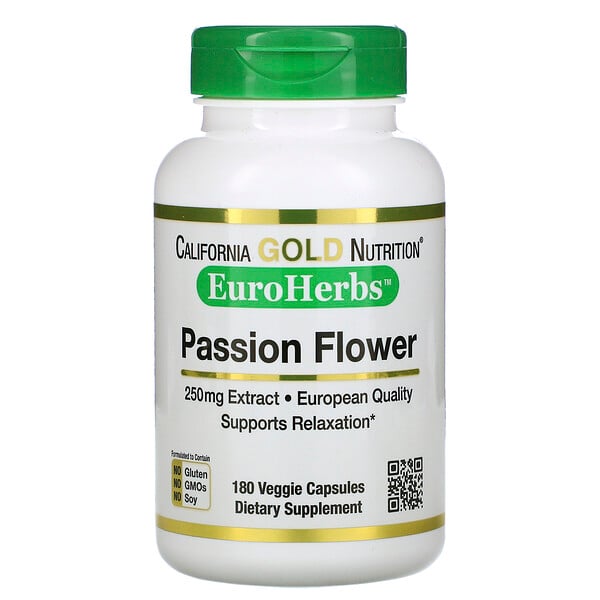 Passiflora, EuroHerbs, 250 mg, 180 Cápsulas Vegetais