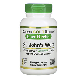 Отзывы о California Gold Nutrition, St. John's Wort Extract, EuroHerbs, European Quality, 300 mg, 180 Veggie Capsules