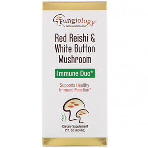 Отзывы о California Gold Nutrition, Fungiology, Red Reishi & White Button Mushroom, Immune Duo, 2 fl oz (60 ml)