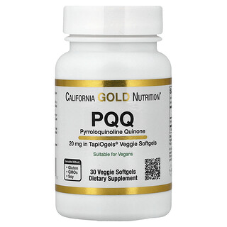 California Gold Nutrition, PQQ, 20 mg, 30 de capsule moale vegetale