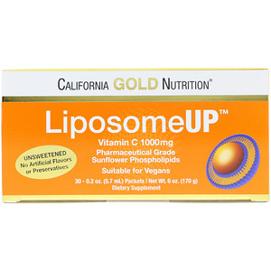 Отзывы о California Gold Nutrition, LiposomeUP, Liposomal Vitamin C, 1,000 mg, 30 Packets, 0.2 oz (5.7 ml) Each