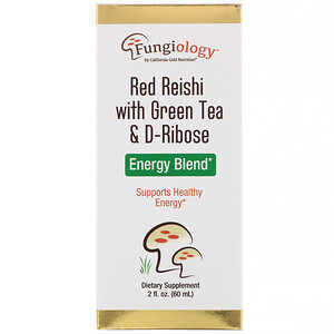 Отзывы о California Gold Nutrition, Fungiology, Red Reishi with Green Tea & Ribose, Energy Blend, 2 fl oz (60 ml)