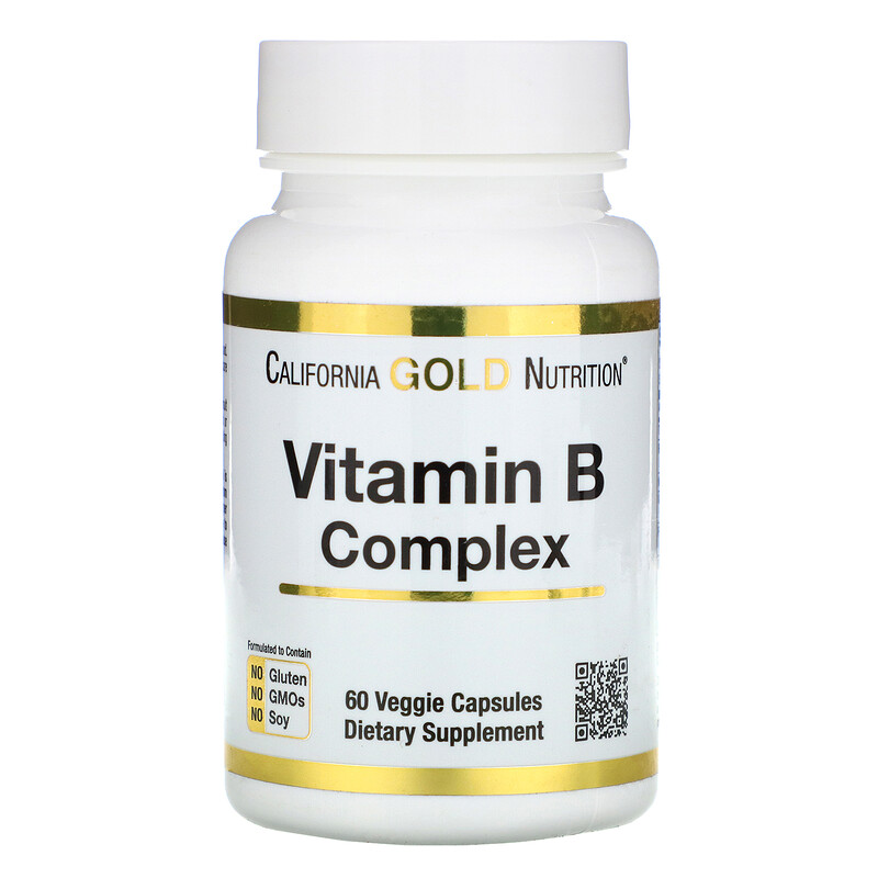 California Gold Nutrition, B-Complex, Essential B Vitamin Complex, 60 ...