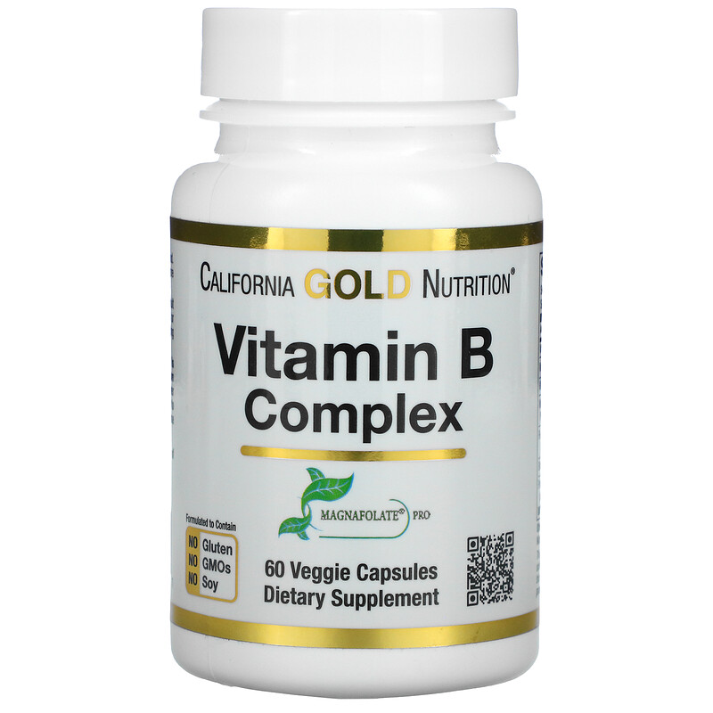 California Gold Nutrition, Complejo De Vitaminas B, 60 Cápsulas Vegetales