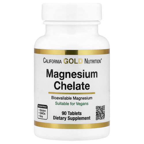 California Gold Nutrition マグネシウムキレート・ウィズ・カルシウム タブレット90粒