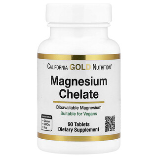 California Gold Nutrition, Magnesium Chelate with Calcium, 90 Tablets