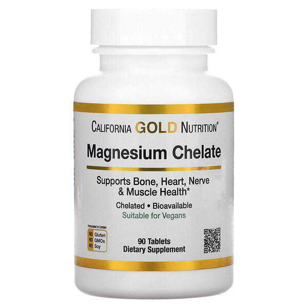California Gold Nutrition, Magnesium Chelate, 90 Tablets