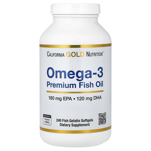 California Gold Nutrition オメガ3 プレミアム フィッシュオイル フィッシュゼラチンソフトジェル240粒