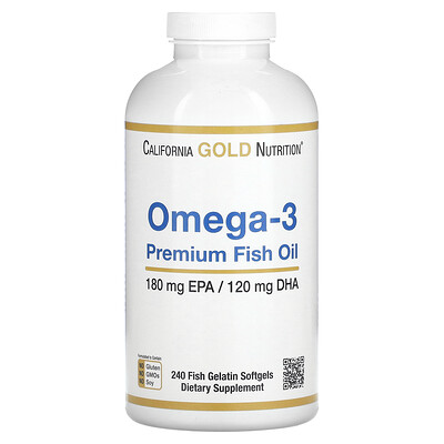 

California Gold Nutrition Omega-3 Premium Fish Oil 240 Fish Gelatin Softgels