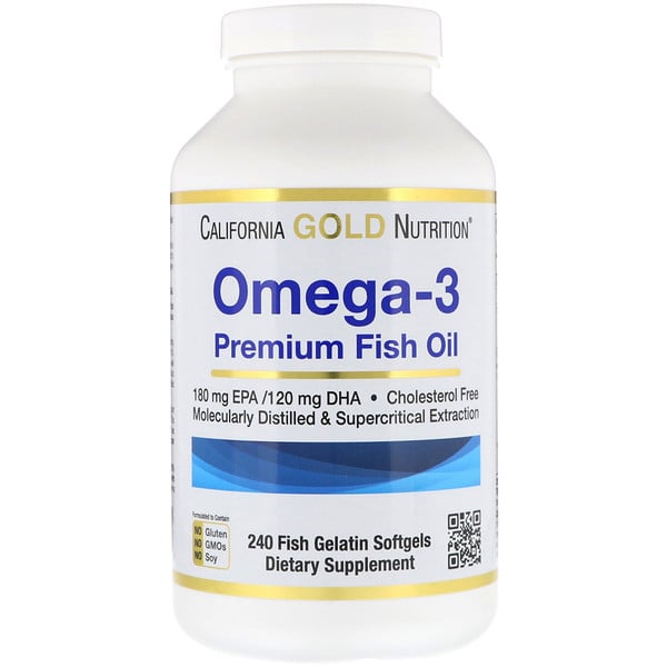 California Gold Nutrition, オメガ-3、プレミアムフィッシュオイル、魚ゼラチンソフトジェル240粒