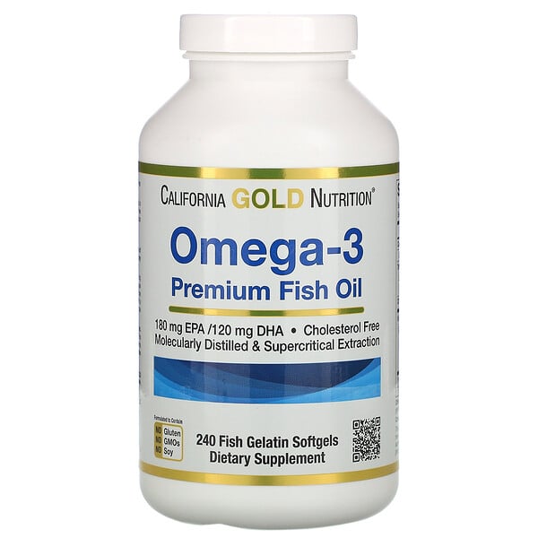 California Gold Nutrition, オメガ3、プレミアムフィッシュオイル、魚ゼラチンソフトジェル240粒