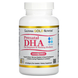 California Gold Nutrition, 适用于孕期和哺乳期女性的产前 DHA 软凝胶，450 毫克，60 粒软凝胶