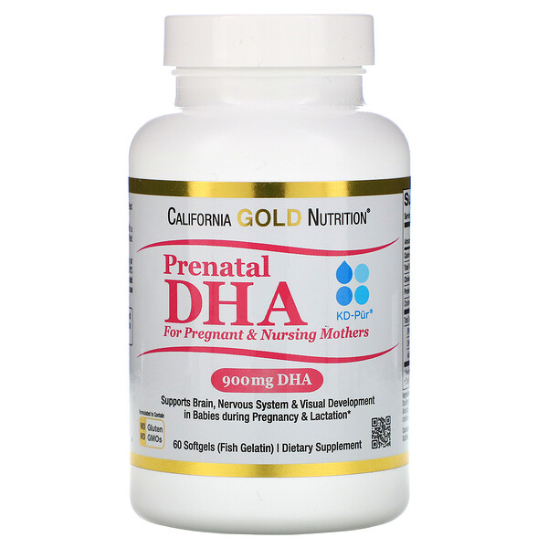 California Gold Nutrition, Prenatal DHA for Pregnant & Nursing Mothers, 900 mg Per Serving, 60 Softgels