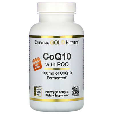 California Gold Nutrition Коэнзим Q10 с PQQ, 100 мг, 240 растительных капсул