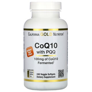 California Gold Nutrition, CoQ10 100 mg, PQQ 10 mg, 240 Cápsulas Softgel Vegetais