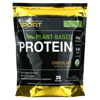 California Gold Nutrition, 巧克力植物基蛋白质，全素食，易消化，2 磅（907 克）