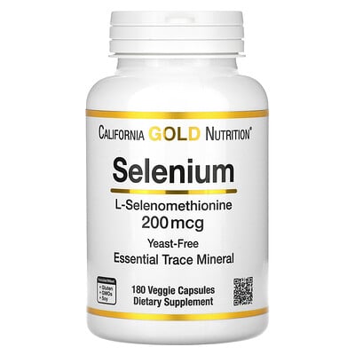 

California Gold Nutrition Selenium Yeast-Free 200 mcg 180 Veggie Capsules