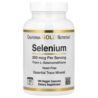 California Gold Nutrition селен бездрожжевой 200 мкг 180 вегетарианских капсул