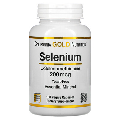 

California Gold Nutrition селен, бездрожжевой, 200 мкг, 180 вегетарианских капсул