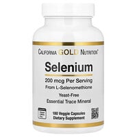 California Gold Nutrition, Selenio, Sin levadura, 200 mcg, 180 cápsulas vegetales