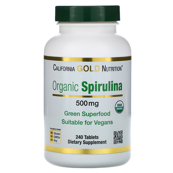 California Gold Nutrition, Organic Spirulina, 500 mg, 240 Tablets iHerb