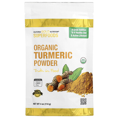 Product Image for California Gold Nutrition, Superfoods, Organic Turmeric Powder, 4 oz (114 g)