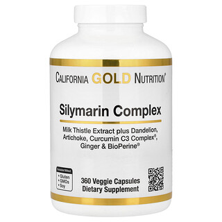 California Gold Nutrition, Silymariinikompleksi, 360 kasviskapselia