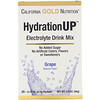 California Gold Nutrition, HydrationUP, mezcla para preparar bebidas con electrolitos, uva, 20 paquetes, 4,7 g (0,17 oz) cada uno