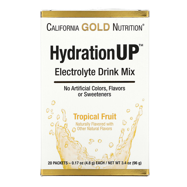 HydrationUP، مزيج مشروب إلكترولايت، بنكهة الفواكه الاستوائية، 20 كيس، 0.17 أونصة (4.8 جم) لكل كيس