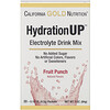 California Gold Nutrition, HydrationUP, Mezcla para preparar bebidas con electrolitos, Ponche de frutas, 20 Sobres, 4,2 g (0,15 oz) Cada uno