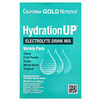 كاليفورنيا غولد نيوتريشن, HydrationUP®‎، مزيج شراب إلكتروليت معزز بلاكتات الكالسيوم، وفيتاميني (ج) و(هـ)، عبوة متنوعة، 20 كيسًا، 0.14 أونصة - 0.17 أونصة (4 جم - 4.8 جم) لكل كيس