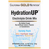 California Gold Nutrition, HydrationUP, mezcla para preparar bebidas con electrolitos, pack surtido, 20 paquetes, 4,2 g (0,15 oz) cada uno