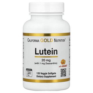 California Gold Nutrition, 葉黃素和玉米黃質，來自萬壽菊提取物，120 粒素食軟膠囊