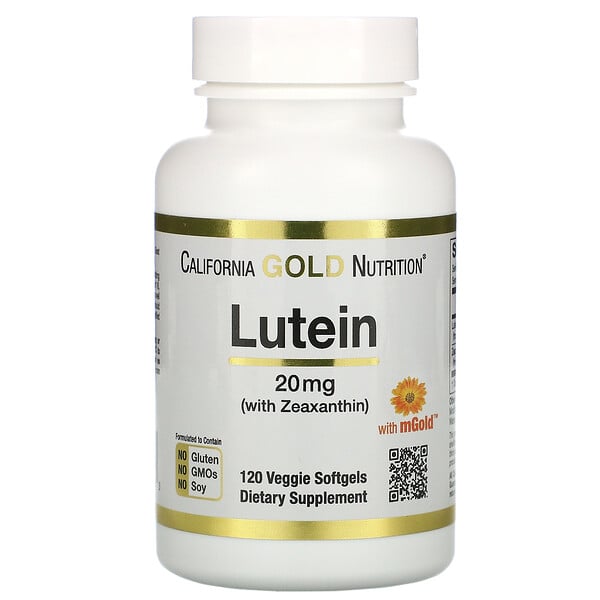 California Gold Nutrition, Lutein mit Zeaxanthin, 20 mg, 120 vegetarische Weichkapseln