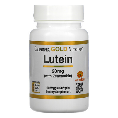 

California Gold Nutrition лютеин с зеаксантином, 20 мг, 60 растительных капсул