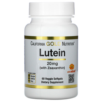 California Gold Nutrition лютеин с зеаксантином, 20 мг, 60 растительных капсул