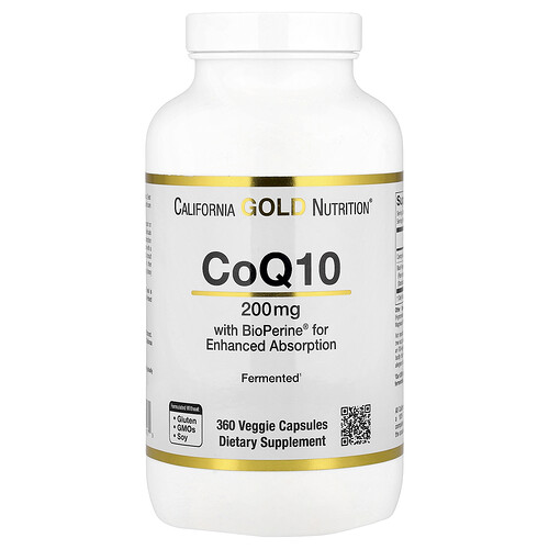 California Gold Nutrition CoQ10 with Bioperine® ブラックペッパーエキス 200mg ベジカプセル360粒