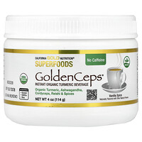 California Gold Nutrition, Superfood，GoldenCeps®，有機姜黃與南非醉茄、蟲草和靈芝，4 盎司（114 克）